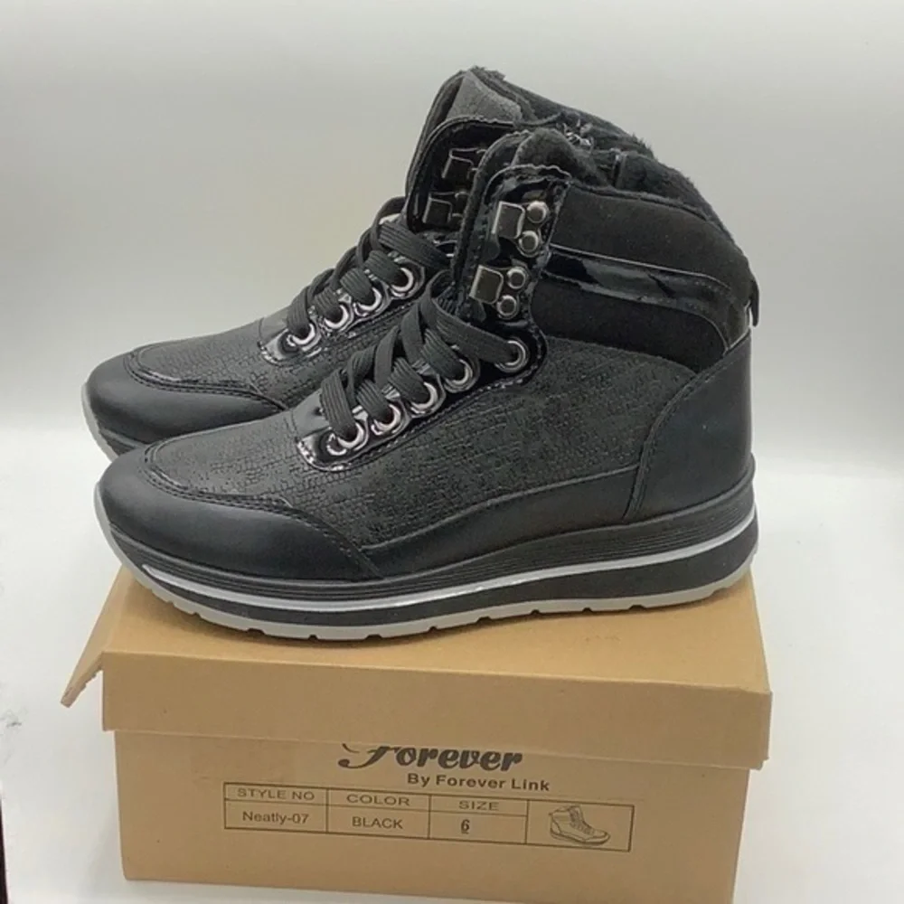 FOREVER LINK Black Neatly High Top Sneakers